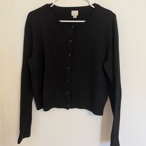 a new day - Black Button-Up Women's Sweater Cardigan